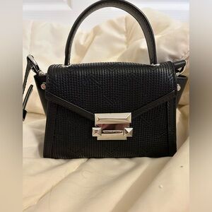 Michael Kors Black Quilted Handbag Gold Buckle